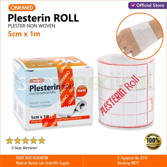 OneMed Plesterin Roll Plester Non Woven 5cm x 1m / OneMed Plester Luka / Plesterin Roll / Plester No