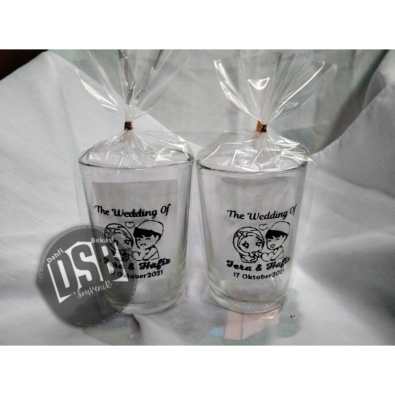 Souvenir Gelas/Sloki Free Sablon Kemasan Plastik