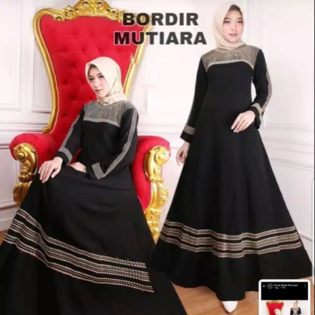 santi Abaya Hitam MUTIARA murah