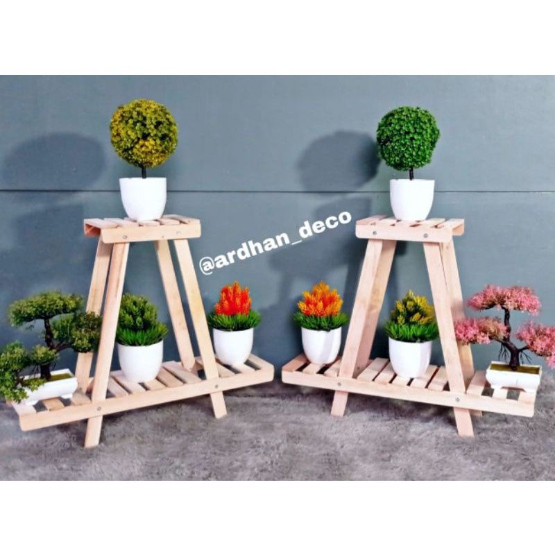 Rak Bunga Susun Minimalis / Rak Susun Kayu
