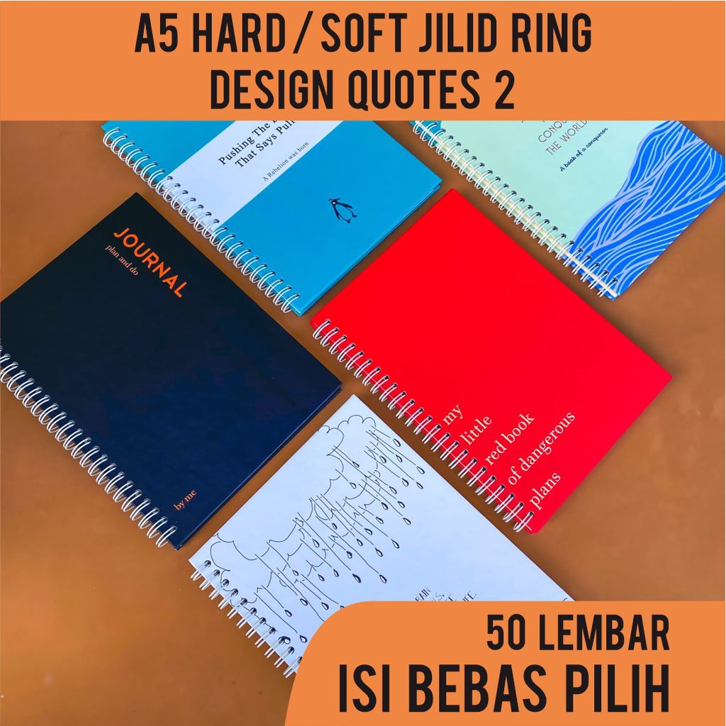 

Notes Jilid Ring Spiral Isi Bebas Pilih A5 50 Lembar Hardcover Softcover | Buku Jurnal Agenda Quotes 2