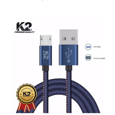 Kabel Data DENIM K2 PREMIUM QUALITY K2-C04 Fast Charging FOR MICRO USB