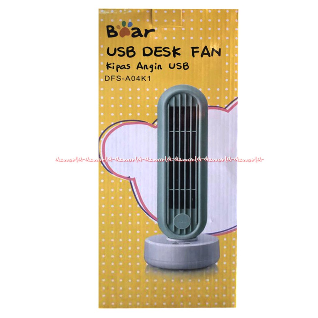 Bear Table Fan Swing Pink Green Vintage Kipas Angin Meja USB