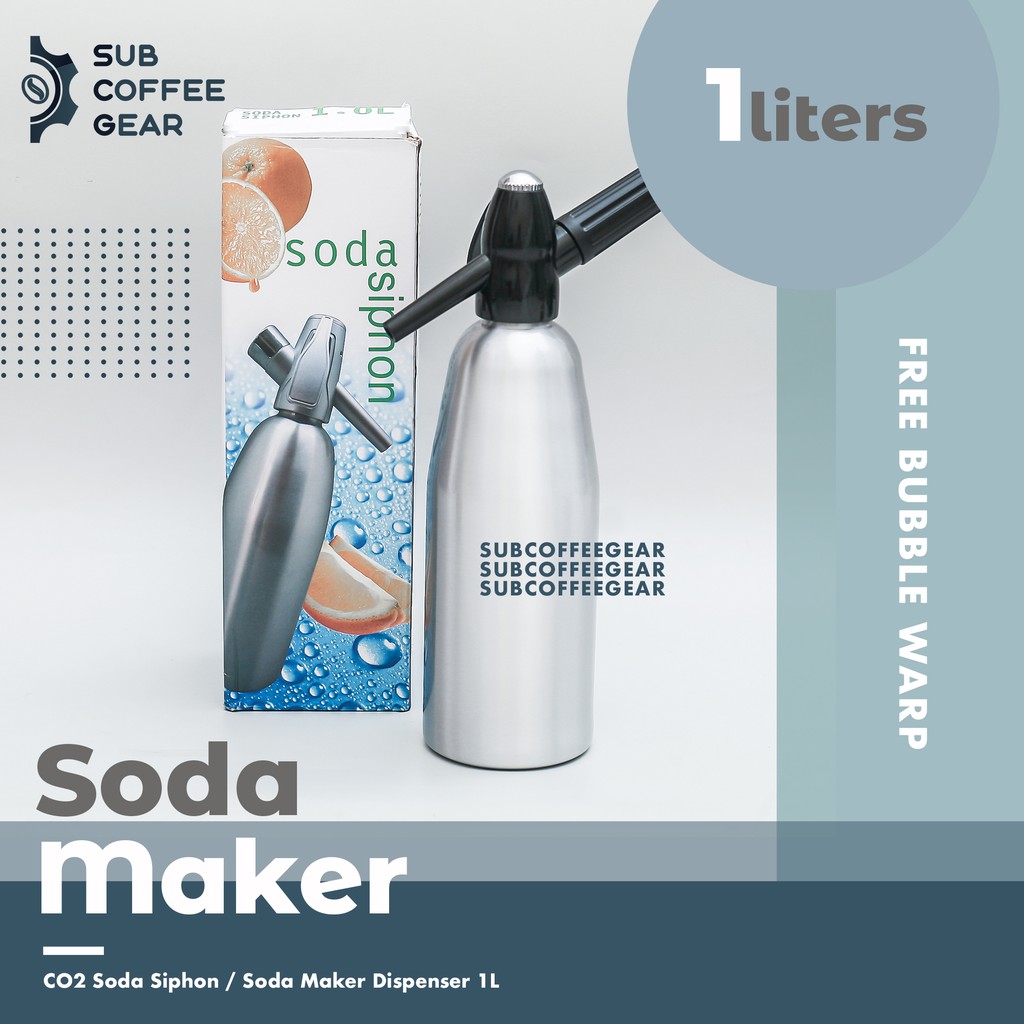 thumbnail: Soda Maker - Aluminium Soda Siphon 1L - Met Drukregelaar, Zilverkleurig - Perfect Voor Sprudelwater En DIY Drankjes
