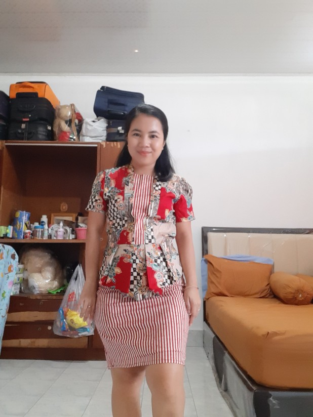 Baju Batik Wanita - Dress Batik Wanita 636 - 493 Red