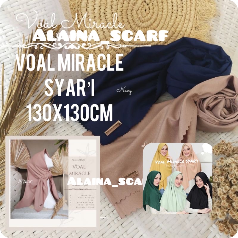 Hijab Segiempat Polos Lasercut SYAR’i / Hijab VOAL BRAND ALAINA SCARF SYAR’i / HIJAB TERLARIS
