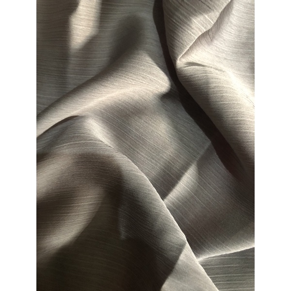 Premium Silk Shawl Laser cut Eyelash/Rayya Silk / Pashmina Satin Premium / Textured Silk/ Malay Shawl/ Crinkle Silk Catalog Part 1-Medium Grey