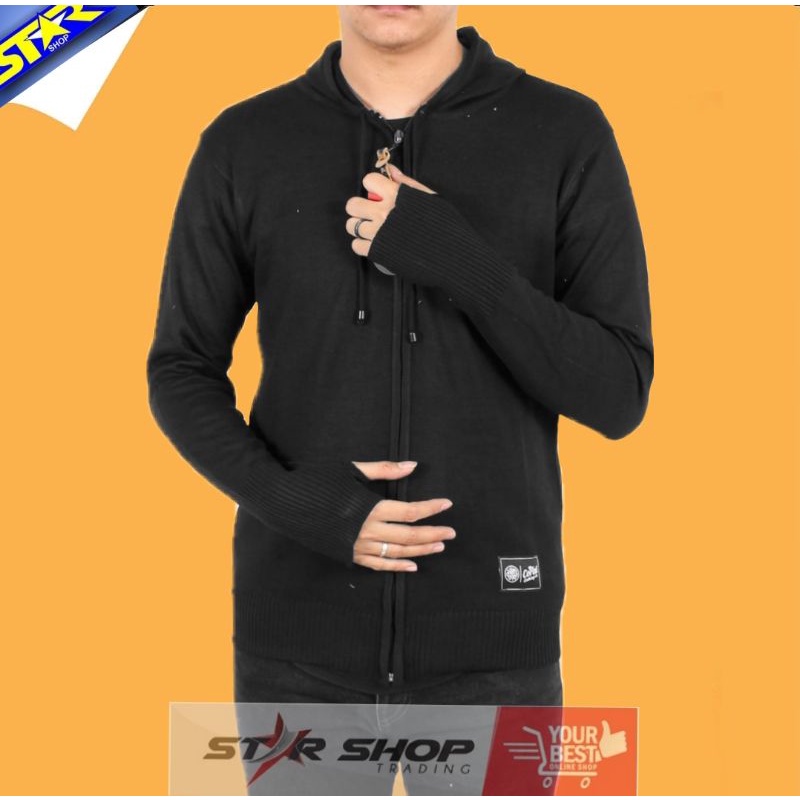 Sweater Rajut Pria Polos Hitam Rajut Cowok Rajut ariel Tebal Murah