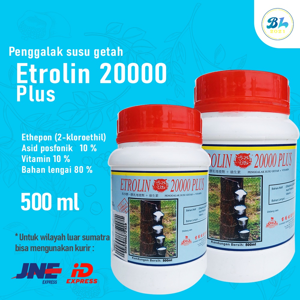 Etrolin 20000 Plus Penggalak Keluarnya Getah Lateks Pada Tanaman Vitamin isi 500 ml