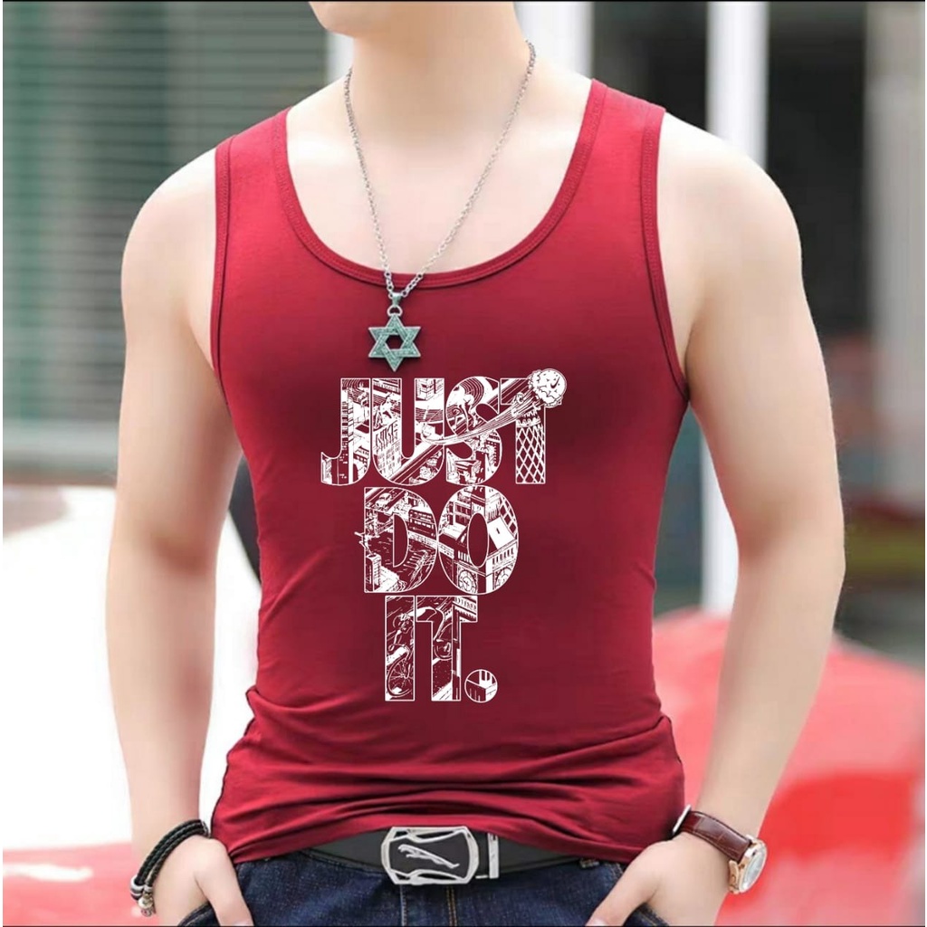 POLILE - Singlet JUST / singlet keren / singlet cowok / kaos santai