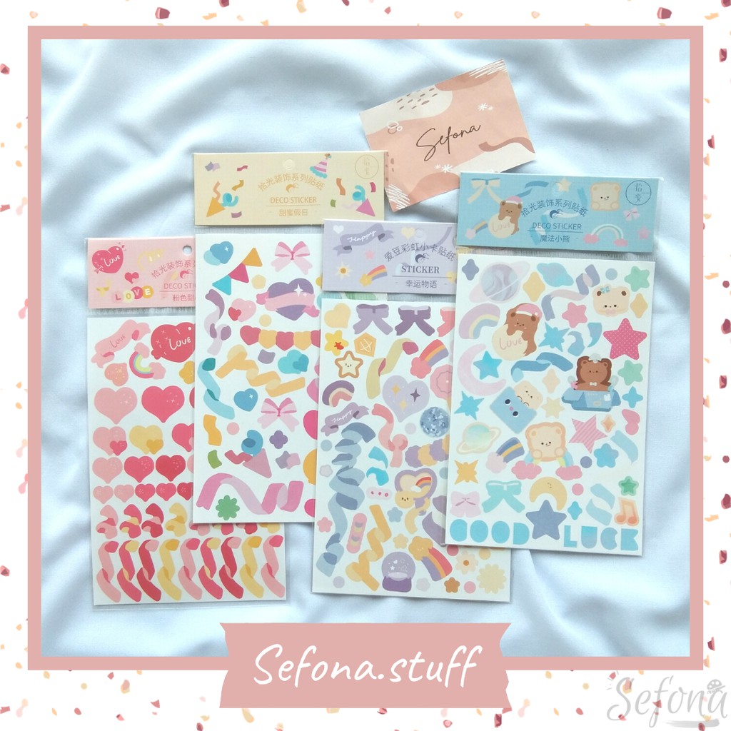 

Sticker Deco Glossy Ribbon Pita Love Dekorasi Pesta | Sticker Journal DIY Scrapbook Aesthetic Lucu