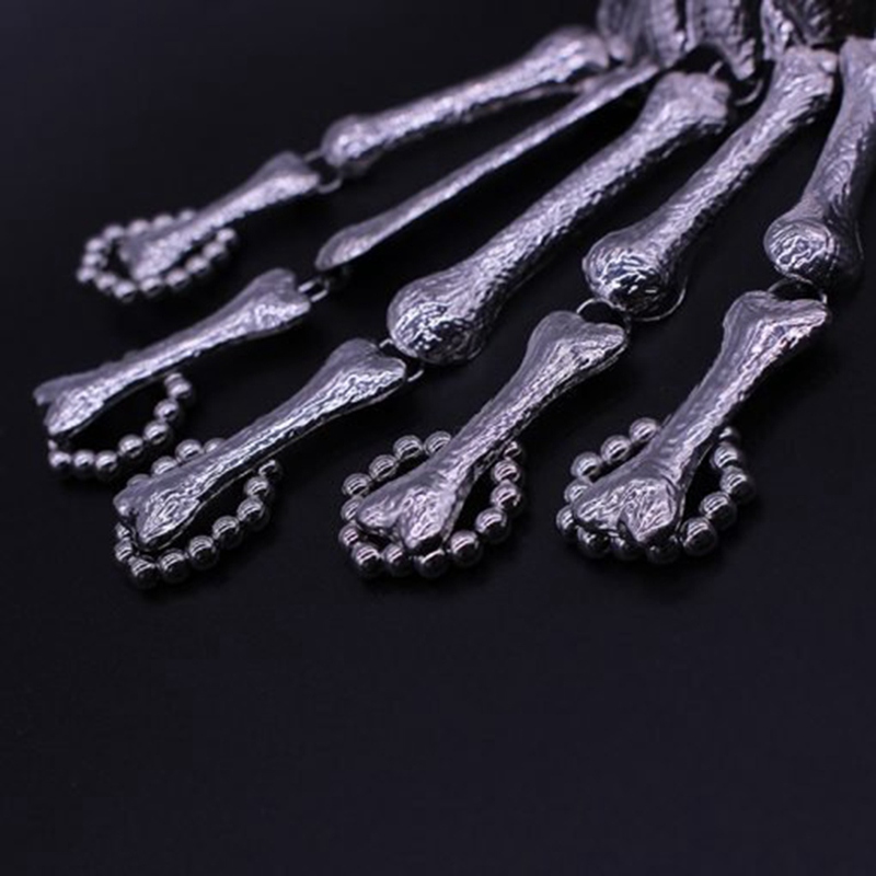 Exaggerated Bracelet Hand Chain Creative Metal Skeleton Finger For Halloween Party