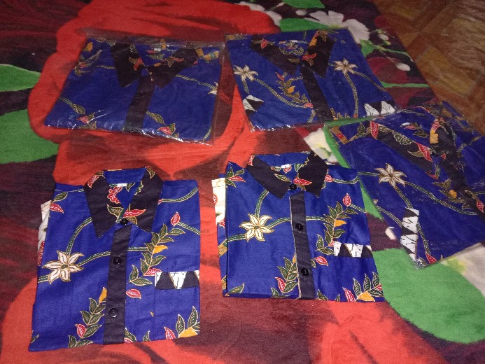 Camisola Batik Couple Solo Keluarga Seragam Anak Terbaru Kebaya Kekinian Jumbo Kd Madura Biru