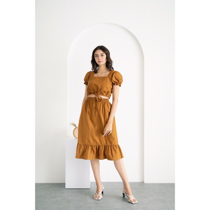 BIG SIZE XL-XXXXL Dres Karen Sabrina Irise Wanita Korea A Line Bodycon Maxi