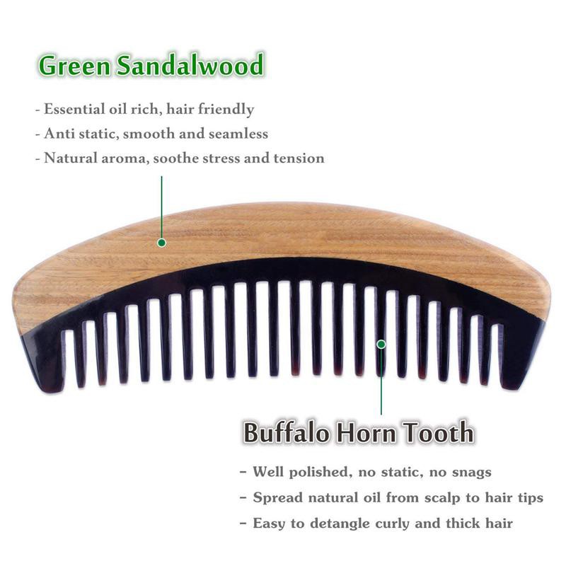 Hair Comb No Static Sandalwood Buffalo Horn Comb Shopee Indonesia