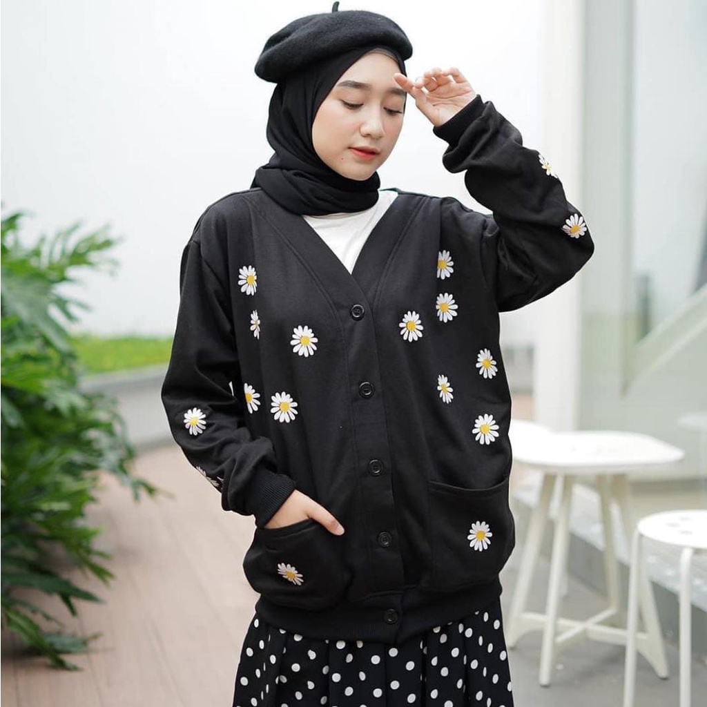 Little daisy Cardigan Motif Bunga Bahan Flacee