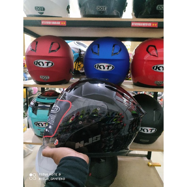 HELM NJS KAIROZ SOLID dan Motif (double visor)-7