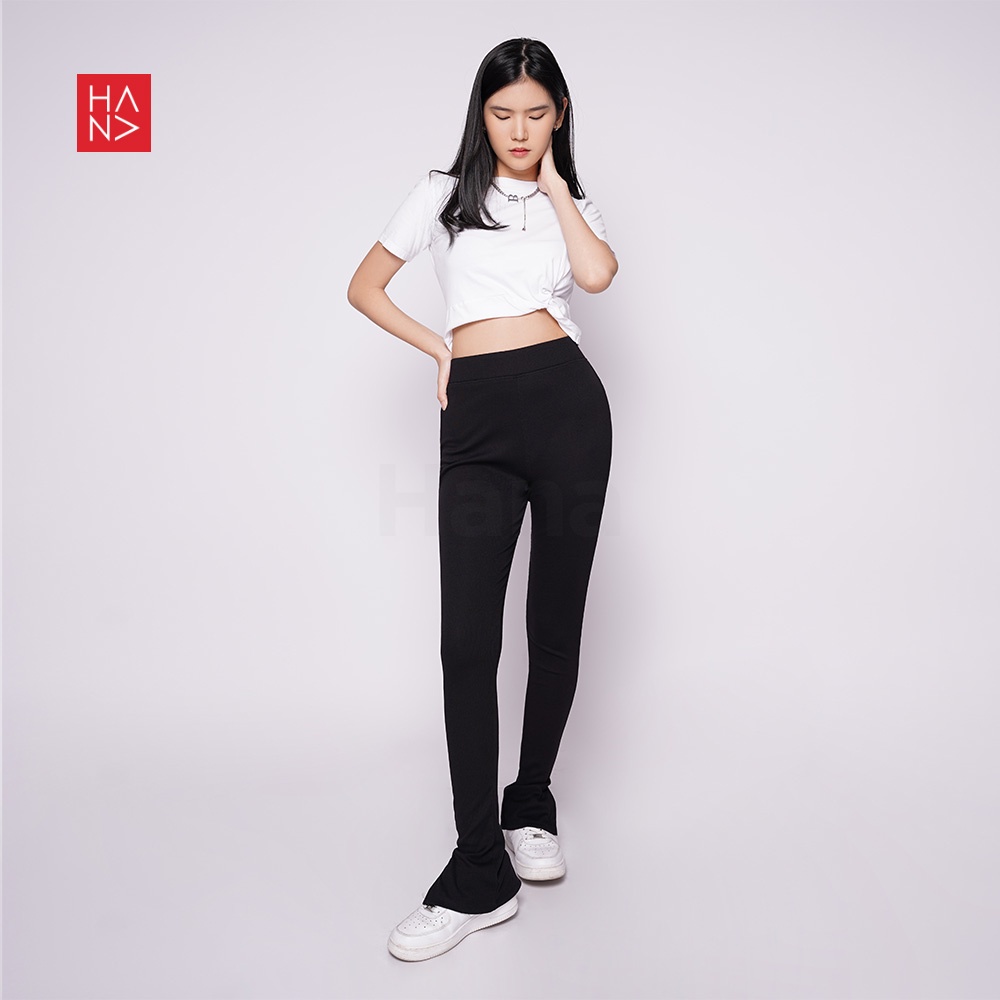 HanaFashion JKT - Miley Slit Long Pants Celana Panjang Wanita Highwaist - LP129