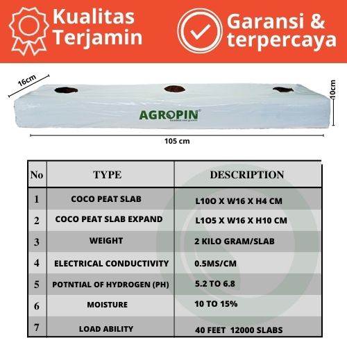 Penganti rock wool Coco peat slab hydroponic drip irrigation system