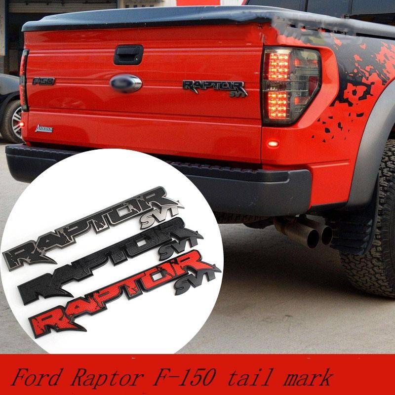 1 Pc Sticker Emblem Dekorasi Belakang Mobil Ford Raptor SV1 F150 F250 F350 Mustang Mondeo 5 Kuga RANGER Fiesta