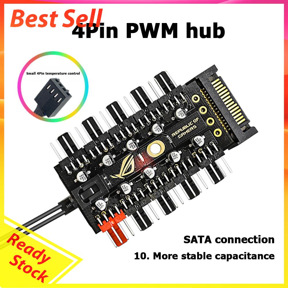 Hub Splitter Kipas Pendingin Pwm 1 Ke 10 4 Pin Untuk Pc