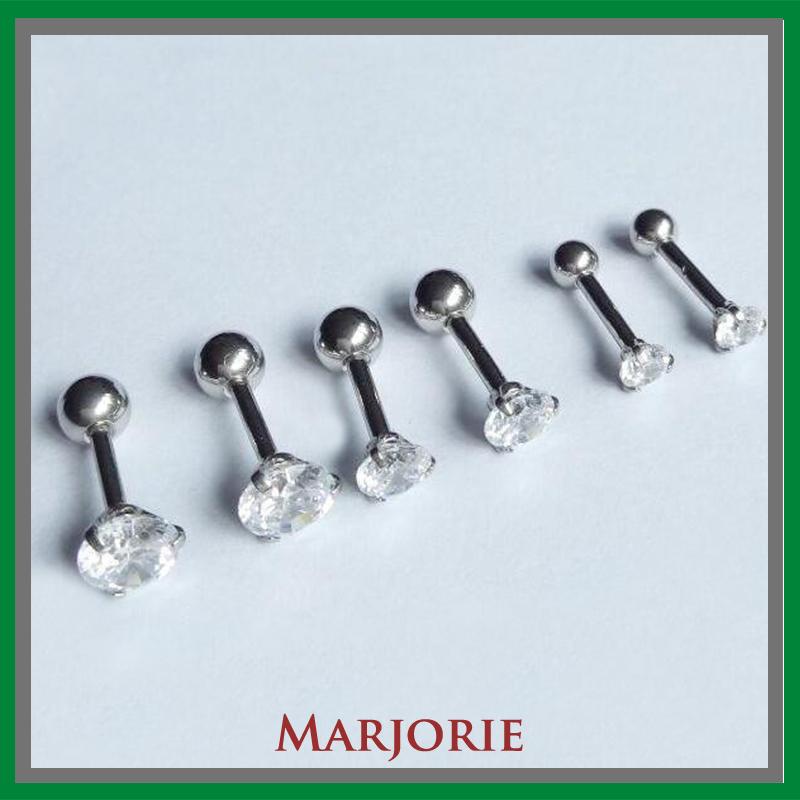 3 Cakar Kartilago Tujuan Ganda Anting-anting Stainless Steel Tragus Anting Fashion 1 Stud-MJD