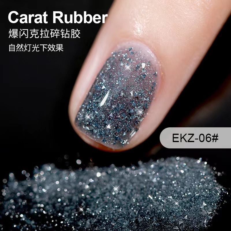 1SET AS GEL GLITTER SET 6 WARNA POT CARAT RUBBER FLASH MENYALA / KUTEK GEL FLASH AS GLITTER NEW CODE EKZ