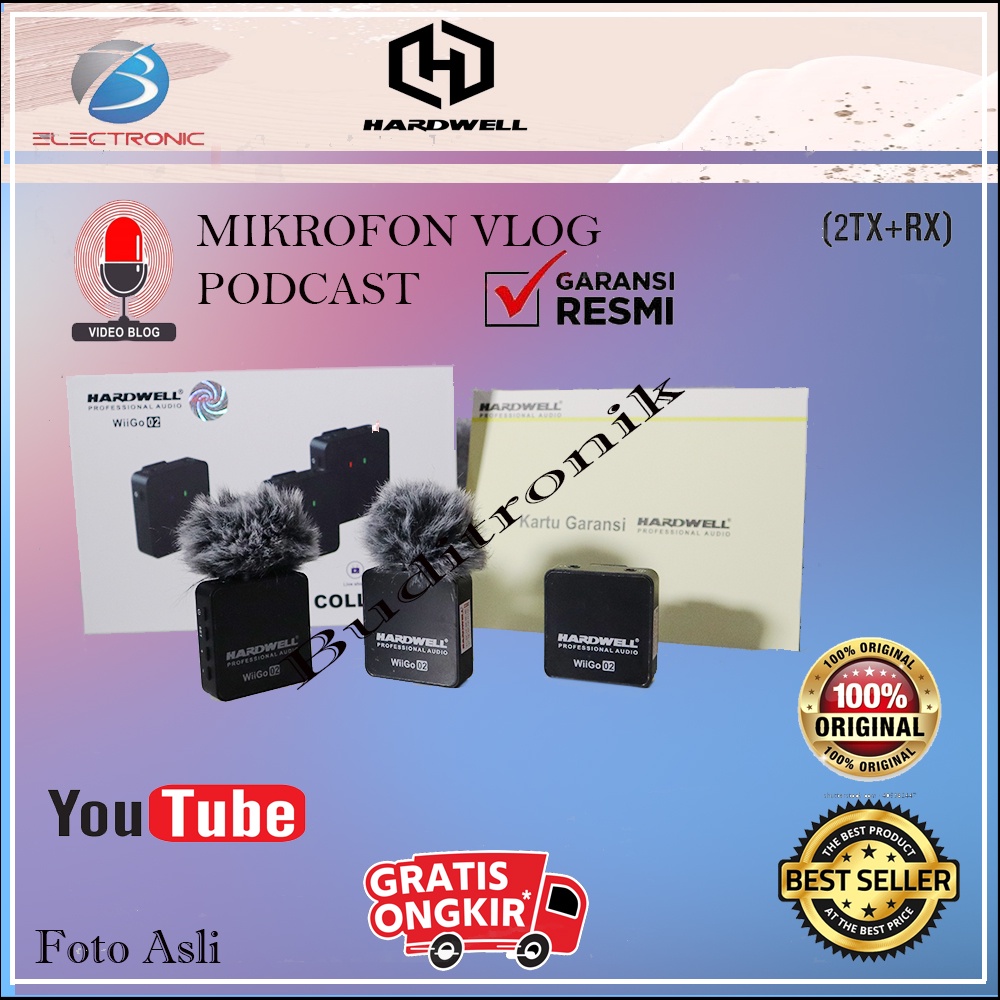 Mic HARDWELL WIIGO 02 / WIIGO Dual Channel Wireless Mic Vlog Podcast