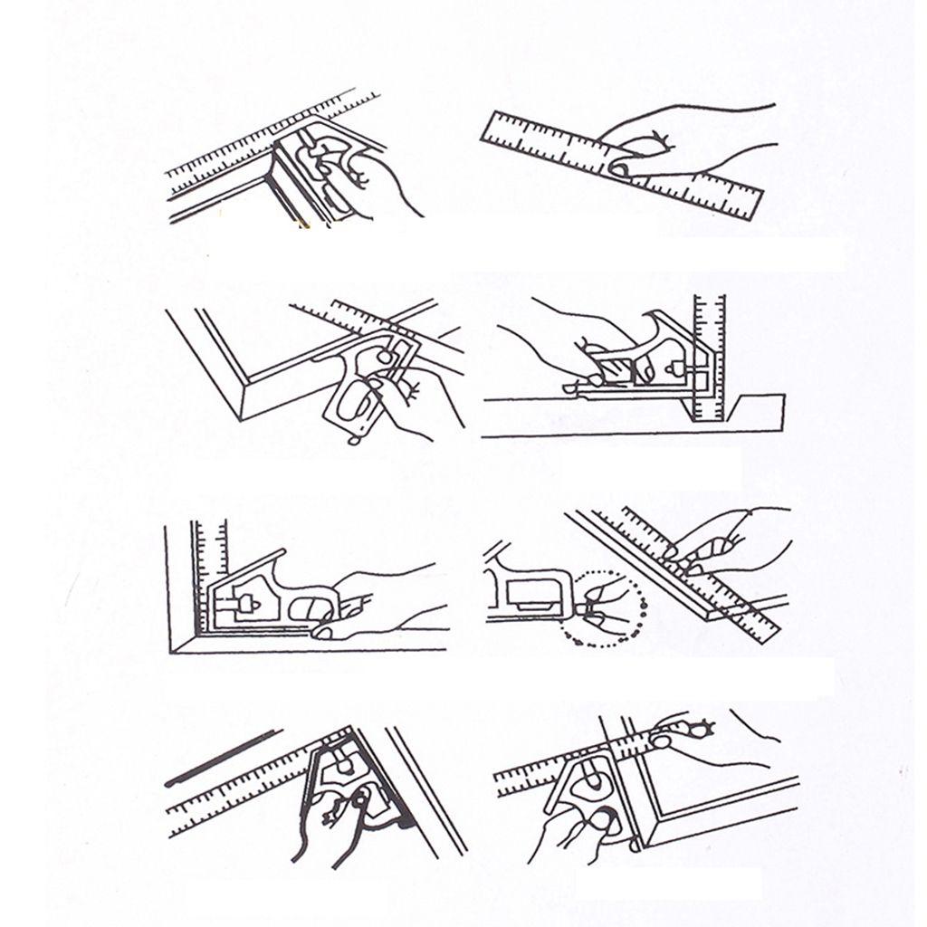 Lanfy Penggaris Siku Tukang Kayu Woodworking Quality T-rulers Combination Squares Metric/Inch Alat Ukur Kombinasi Waterpas