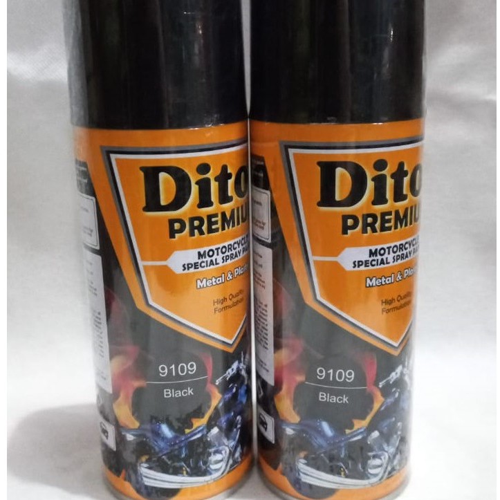 Pilok Pilox Cat Semprot DITON Premium 9109 Black / Hitam Mengkilap / Black Glossy (400cc / 400ml)