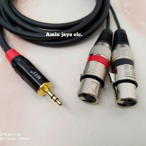 Jack audio 3,5 to dual xlr female kabel canare 2 meter