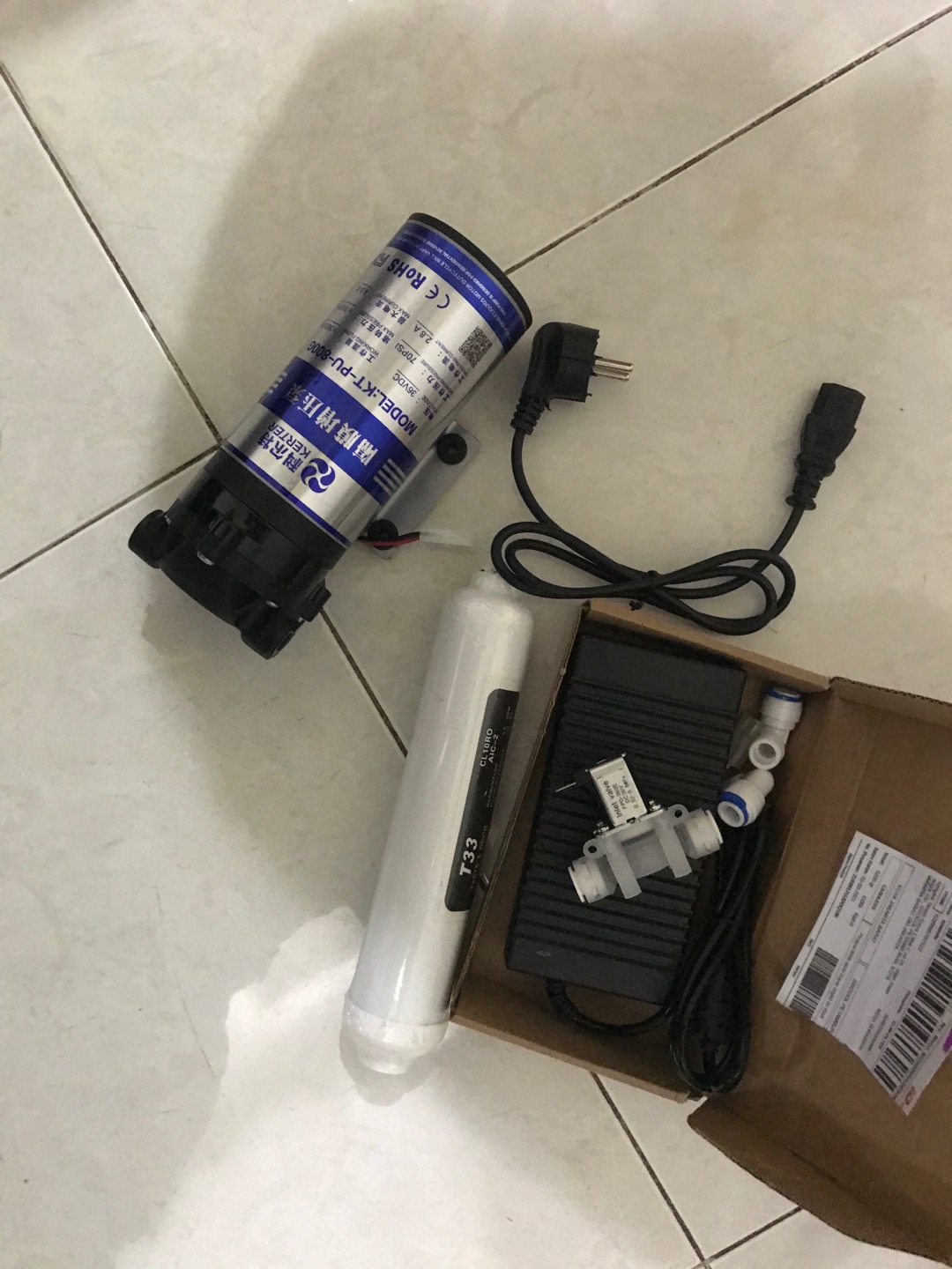 Pompa Ro 800gpd - 36v Dc + Adaptor - Booster Pump Ro