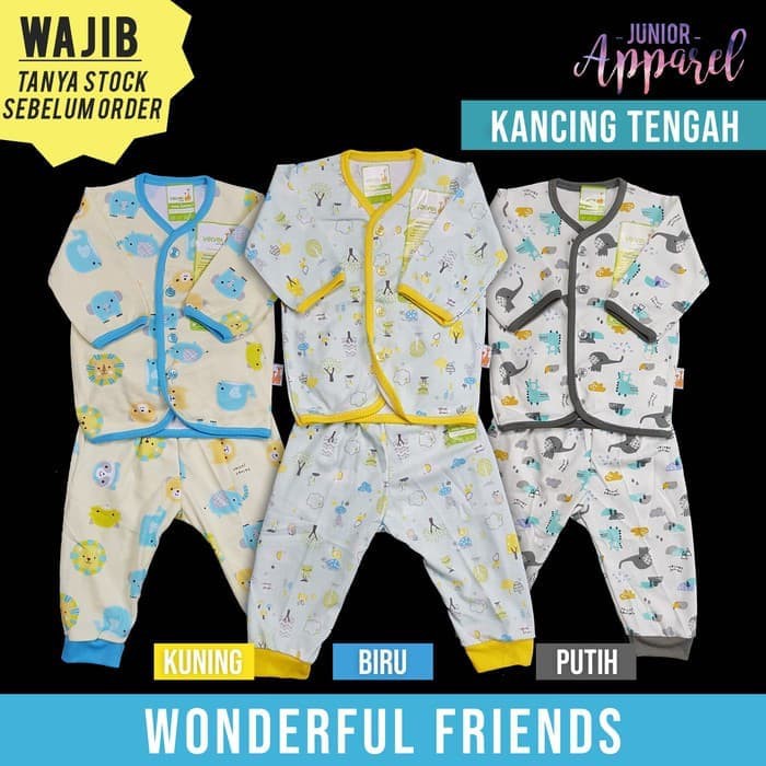 (Newborn) Velvet Junior 1 Set Setelan Panjang Motif I