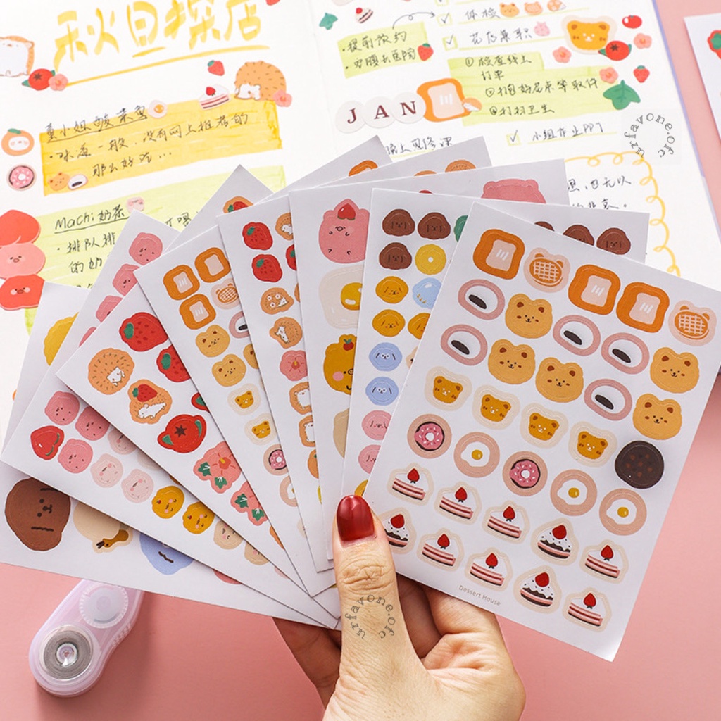 

STICKER MIX Motif 3 lembar / pack Stiker Dekorasi Diary Planner Journal Scrapbook