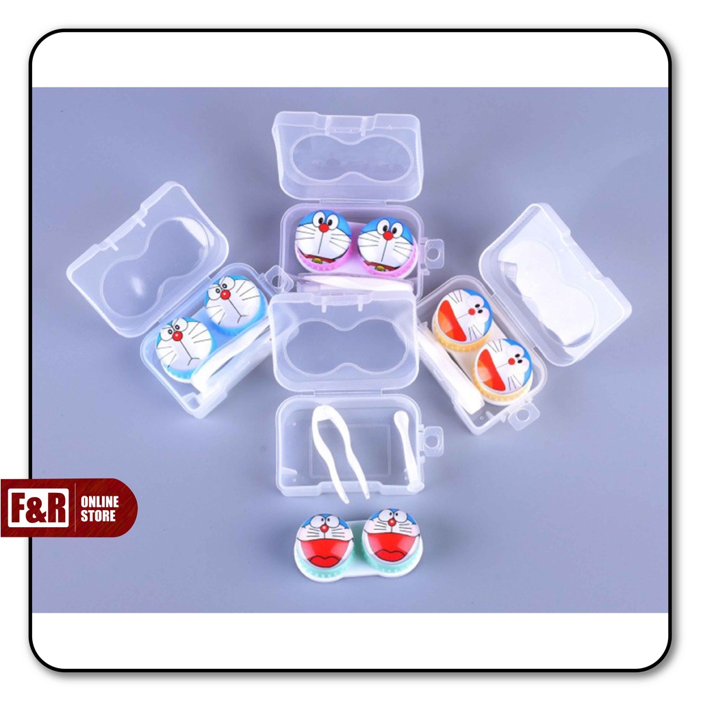 Tempat Soflens Lucu Kontak Lensa Simple Contact Lens Softlens Case 1 Set