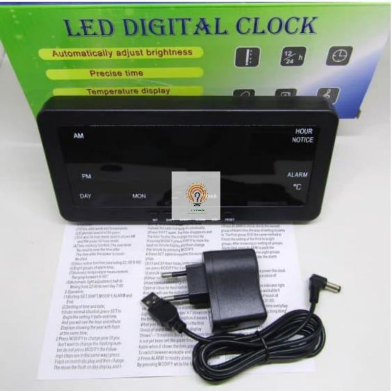 Jam Digital Meja Dan Dinding 1008 / Digital Clock 1008 LED MERAH/HIJAU /BIRU