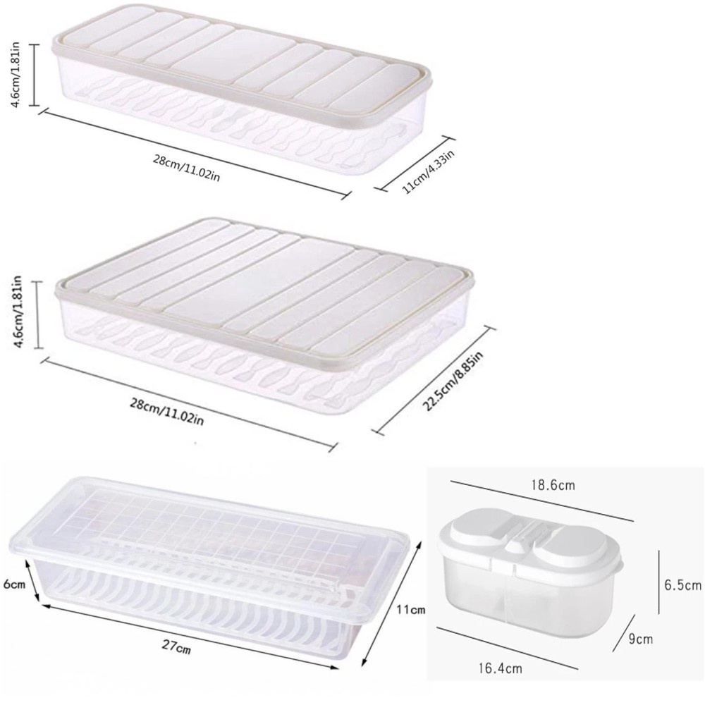 Refrigerator Food Fresh-keeping Box / Egg Dumpling Organizer Box with Lid /  Fridge Container Drawer Storage Boxes