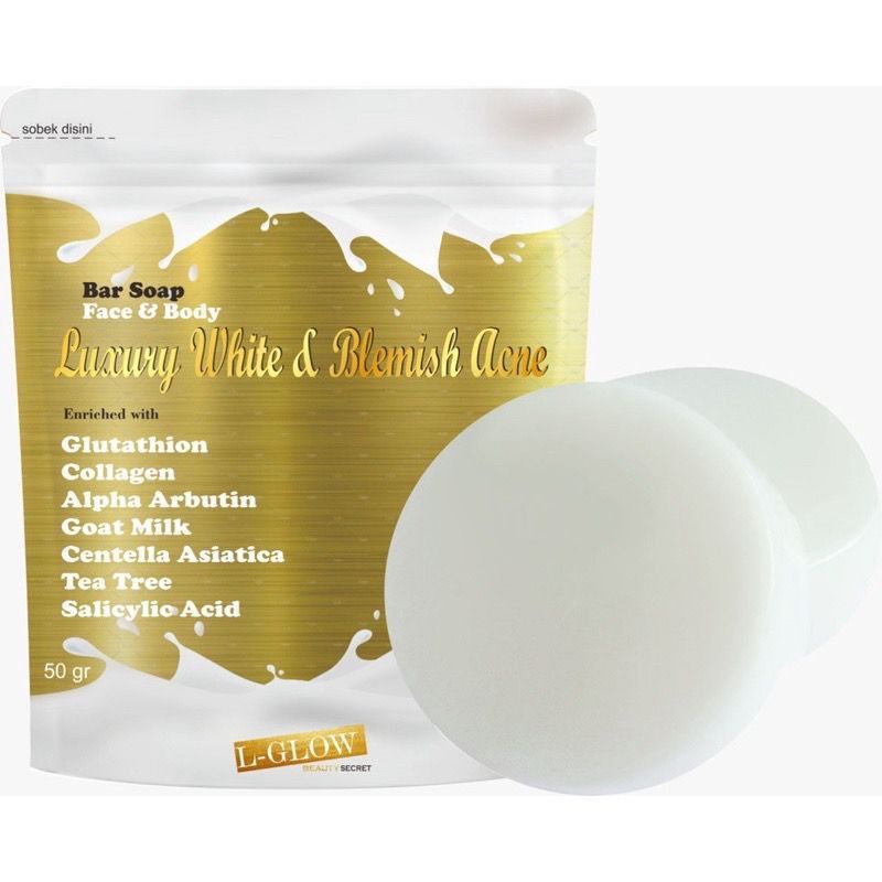 LGLOW LUXURY BAR SOAP | LUXURY WHITE & BLEMISH ACNE | L-GLOW by REFLI SKIN