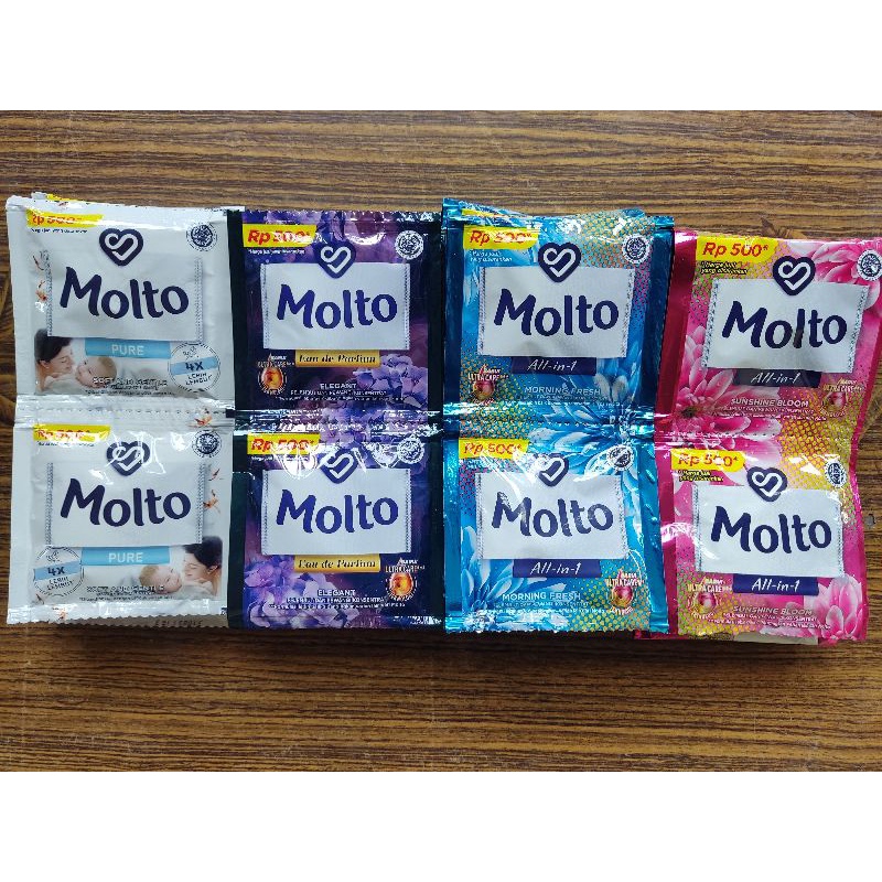 Molto Sachet Aneka Varian 10ml (1renteng 12 sachet) pelembut dan pewangi pakaian