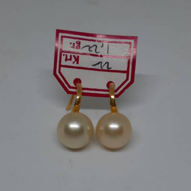 Anting Emas 22karat ikat mutiara laut grade AAA