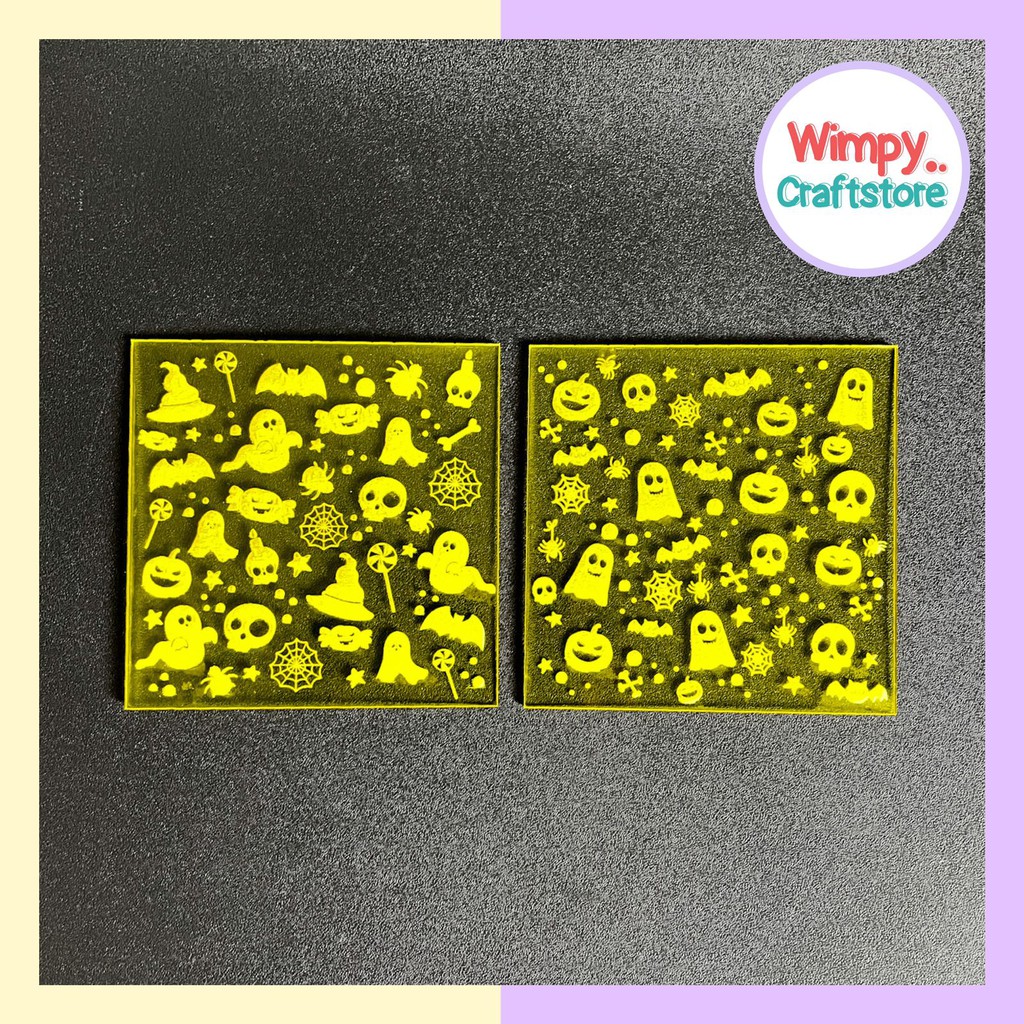 

Wimpy Texture Tiles Halloween Cetakan Stamp Clay Texture Sheet Halloween