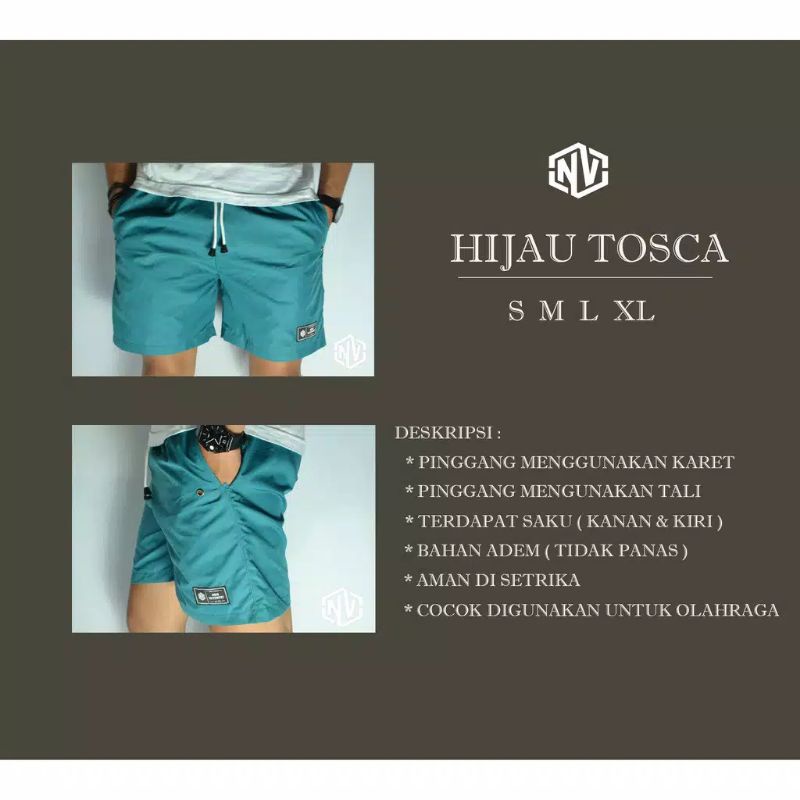 Celana Pendek Polyster Original Noir Vetement || Hijau Tosca