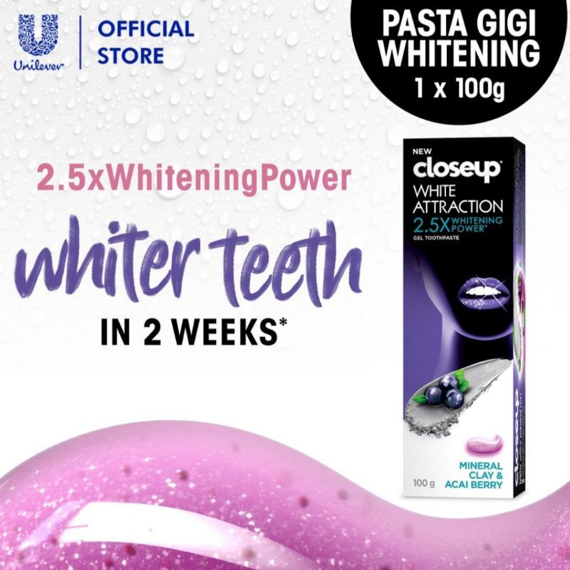 CLOSEUP WHITE ATTRACTION 2.5X WHITENING POWER MINERAL CLAY&amp;ACAI BERRY 100gr