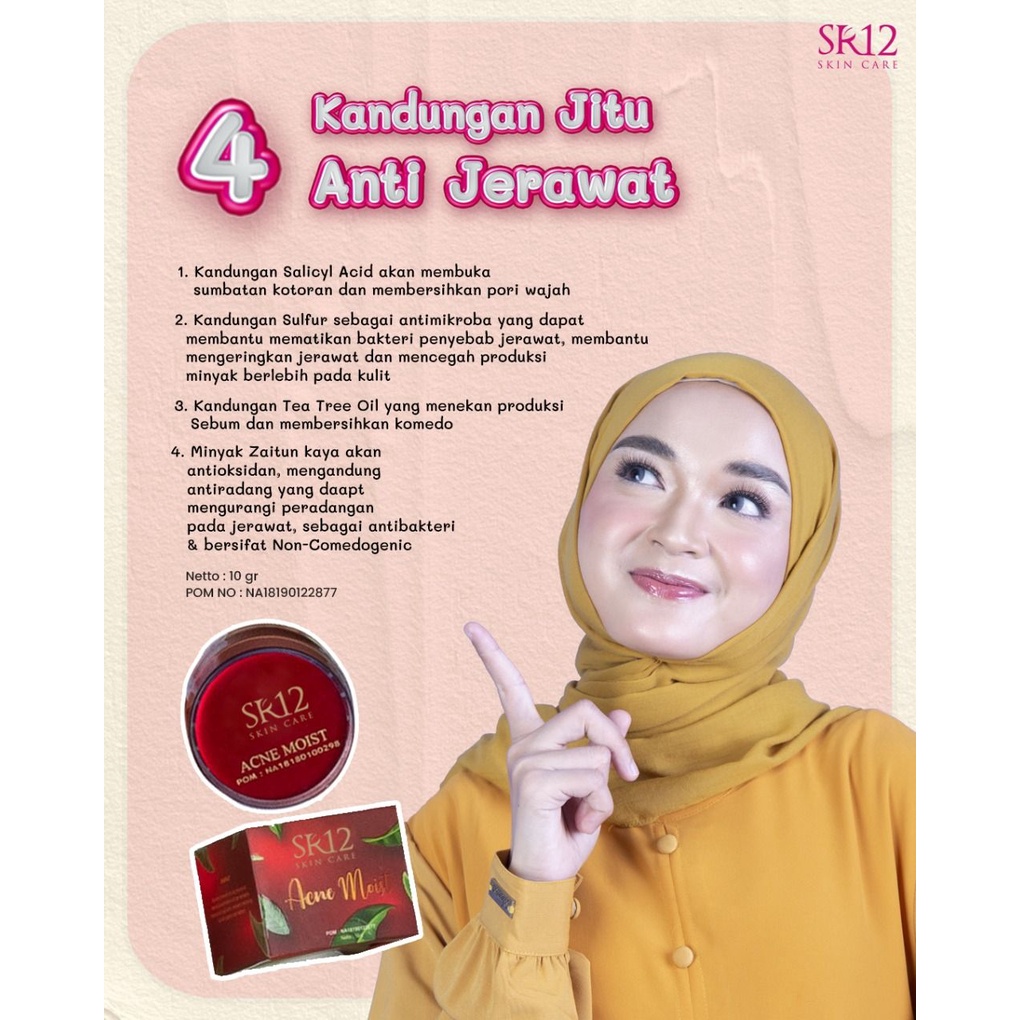 Krim Tumpas Jerawat BPOM Acne Moist Cream SR12 Menghilangkan Jerawat Dan Bekas Jerawat