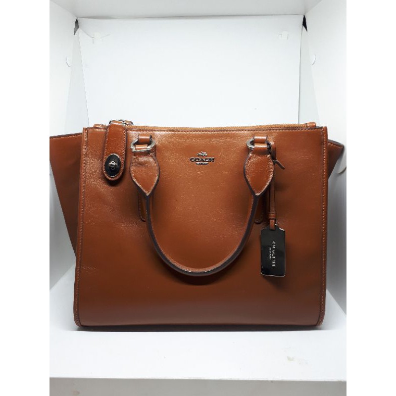 (100% ORIGINAL) COACH Bag Mini Crossbody Brown Leather