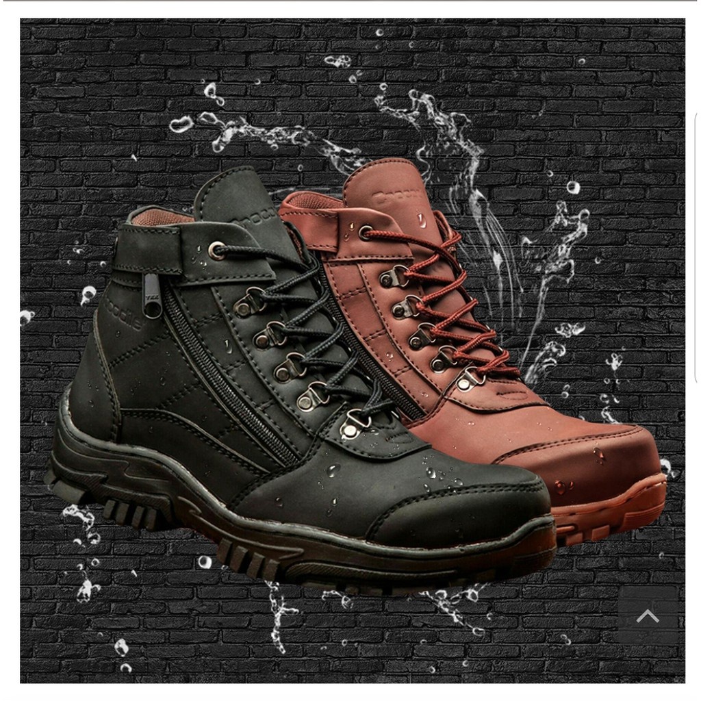 sepatu pria crocodile morisey tan sepatu pria bikers safety boots