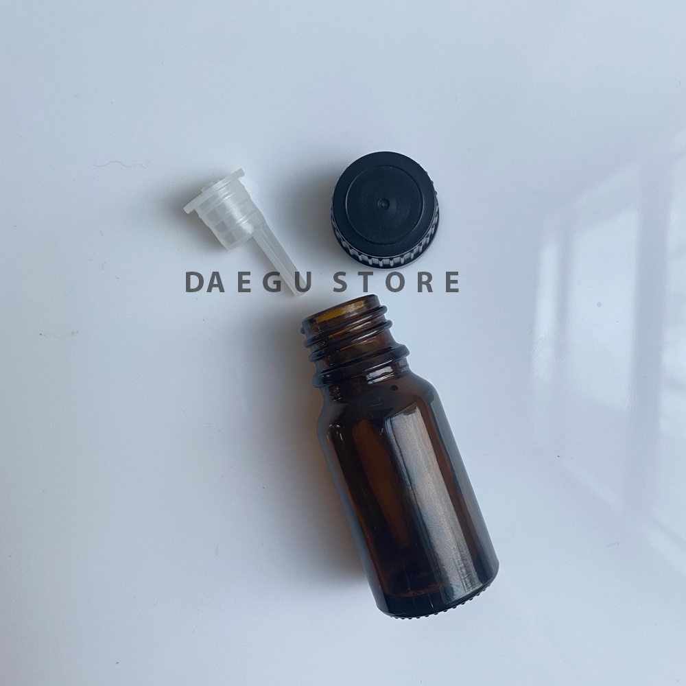 Botol Kaca Amber 10ml - Tutup Filler/Dropper/Tetes untuk Essential Oil