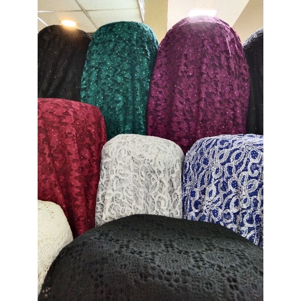 bahan/kain brukat cornely benang metalic