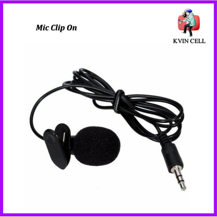 MIC VLOG CLIP ON MICROPHONE MICROFON KLIP SMULE SING VIDEO YOUTUBER BLACK AUDIO VLOGGER 3.5 JACK HP