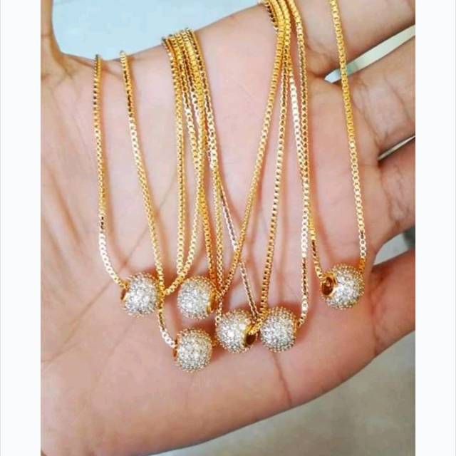 Kalung Lapis Emas Liontin Bola